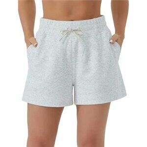 Womens High Waisted Sweat Shorts Drawstring Lounge Gym Workout Summer Pockets